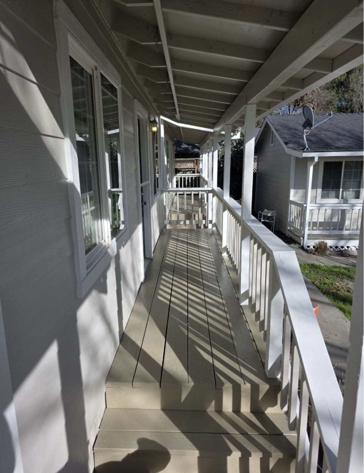 Porch & deck repaint with sharp trim