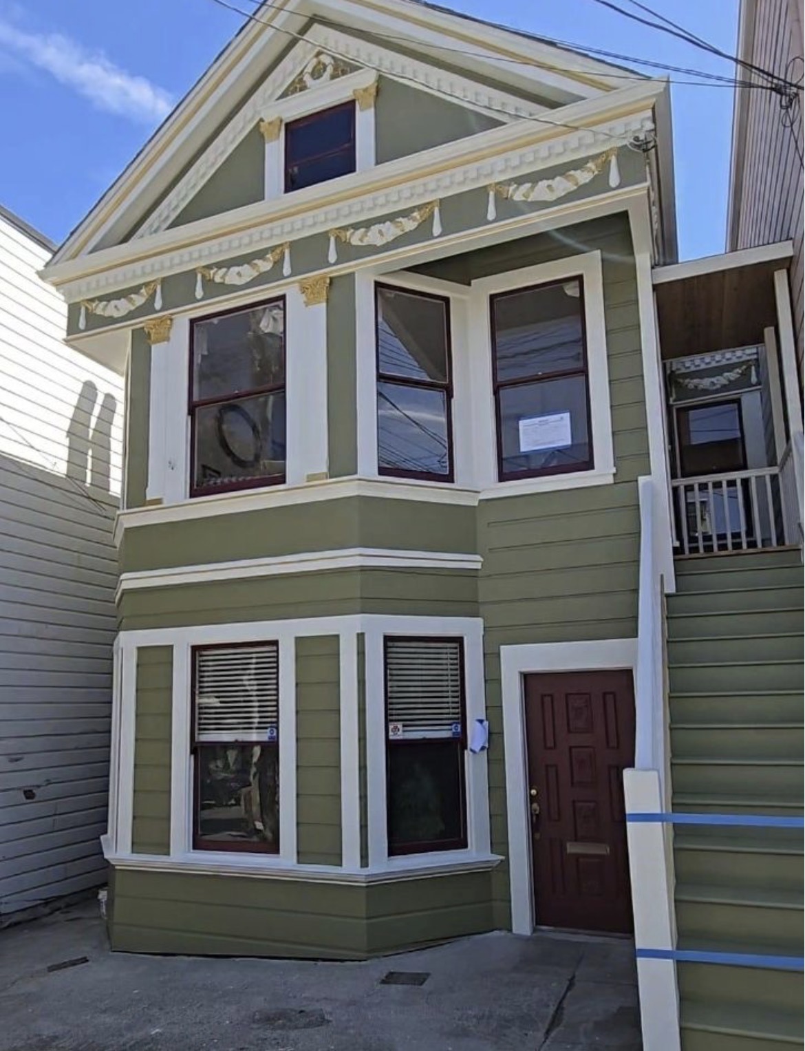 Victorian repaint with gold leaf trim detail, SF